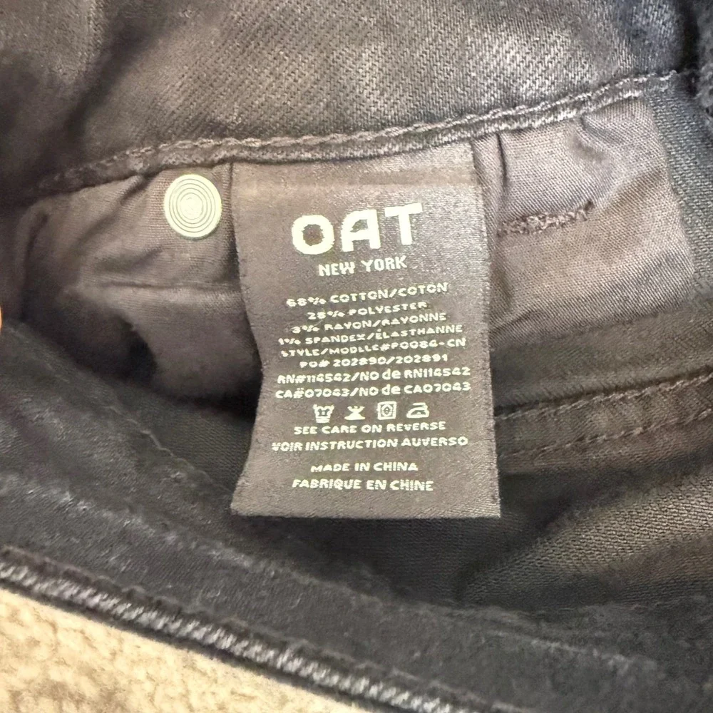 OAT New York High Rise Wide Leg Pants Washed Black Denim P0084-CN Size 8 29 NEW - Picture 3 of 7